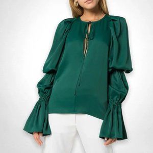 Gently worn KHAITE Cortez Flared-Sleeve Blouse